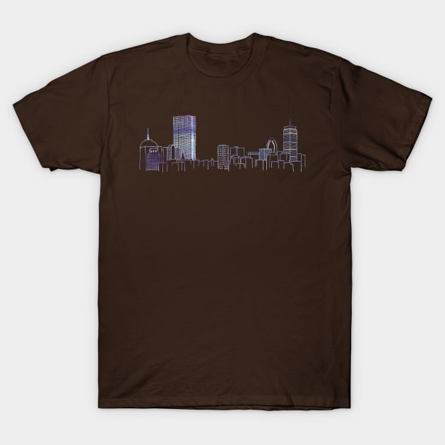 Boston Skyline T-Shirt by doodlesbydani